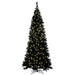 7'6"Hx35"W Flocked Slim Fir Artificial Christmas Tree, LED Pre-Lit -Black - K221576LED