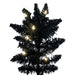 6'6"Hx27"W Flocked Slim Fir Artificial Christmas Tree, LED Pre-Lit -Black - K221566LED