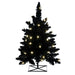 3'Hx25"W Flocked Fir Artificial Christmas Tree, LED Pre-Lit -Black - K221631LED
