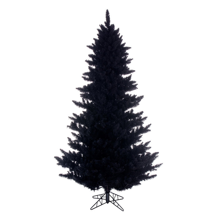 6'6"Hx47"W Flocked Fir Artificial Christmas Tree, Unlit -Black - K221665