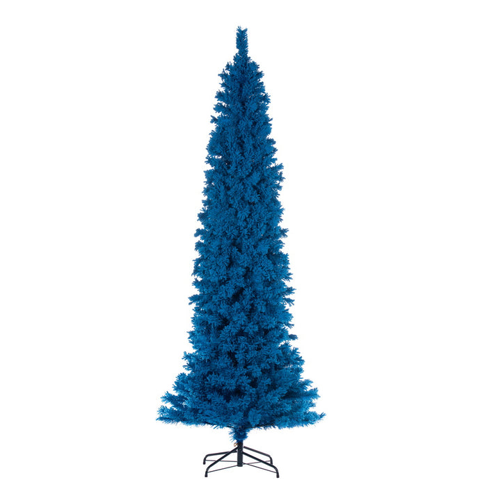 6'6"Hx27"W Flocked Pencil Fir Artificial Christmas Tree, Unlit -Turquoise - K223065