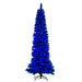 4'6"Hx19"W Flocked Pencil Fir Artificial Christmas Tree, LED Pre-Lit (Turquoise) -Turquoise - K223046LED