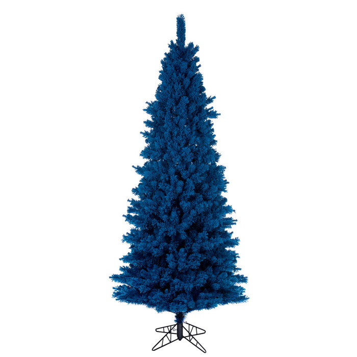 4'6"Hx24"W Flocked Slim Fir Artificial Christmas Tree, Unlit -Turquoise - K223145