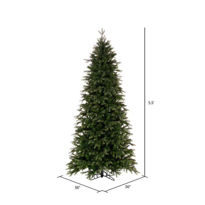 5'6"Hx36"W PE Slim Douglas Fir Artificial Christmas Tree, Unlit -Green - K224055