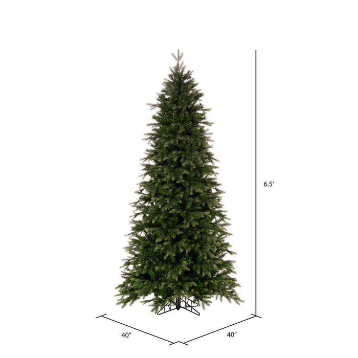 6'6"Hx40"W PE Slim Douglas Fir Artificial Christmas Tree, Unlit -Green - K224065