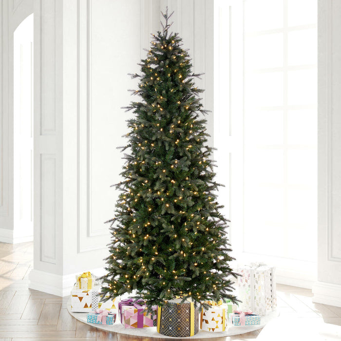 7'6"Hx44"W PE Slim Douglas Fir Artificial Christmas Tree, LED Pre-Lit -Green - K224076LED