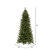 7'6"Hx44"W PE Slim Douglas Fir Artificial Christmas Tree, Micro LED Pre-Lit -Green - K224078LED