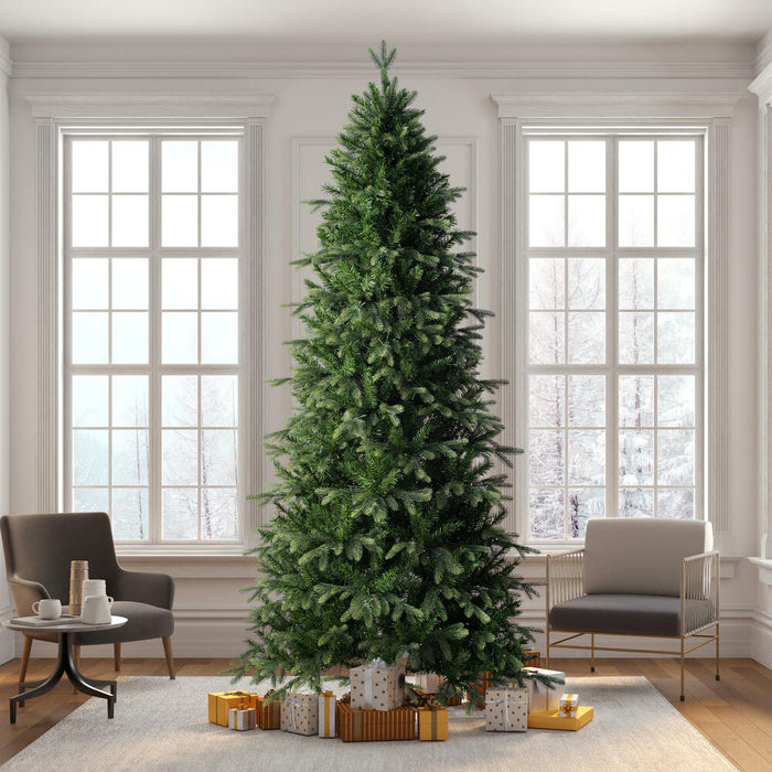 7'6"Hx44"W PE Slim Douglas Fir Artificial Christmas Tree, Micro LED Pre-Lit -Green - K224078LED