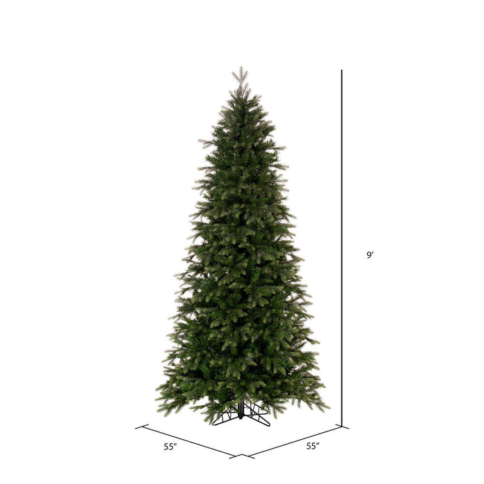 9'Hx50"W PE Slim Douglas Fir Artificial Christmas Tree, Unlit -Green - K224080