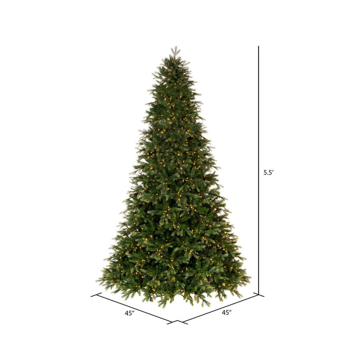 5'6"Hx45"W PE Douglas Fir Artificial Christmas Tree, Micro LED Pre-Lit -Green - K224158LED