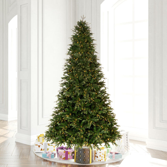 7'6"Hx56"W PE Douglas Fir Artificial Christmas Tree, Micro LED Pre-Lit -Green - K224178LED