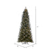 6'6"Hx40"W PE Frosted Slim Douglas Fir Artificial Christmas Tree, LED Pre-Lit -Green - K224566LED