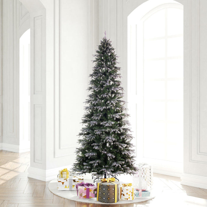 7'6"Hx44"W PE Frosted Slim Douglas Fir Artificial Christmas Tree, Unlit -Green - K224575