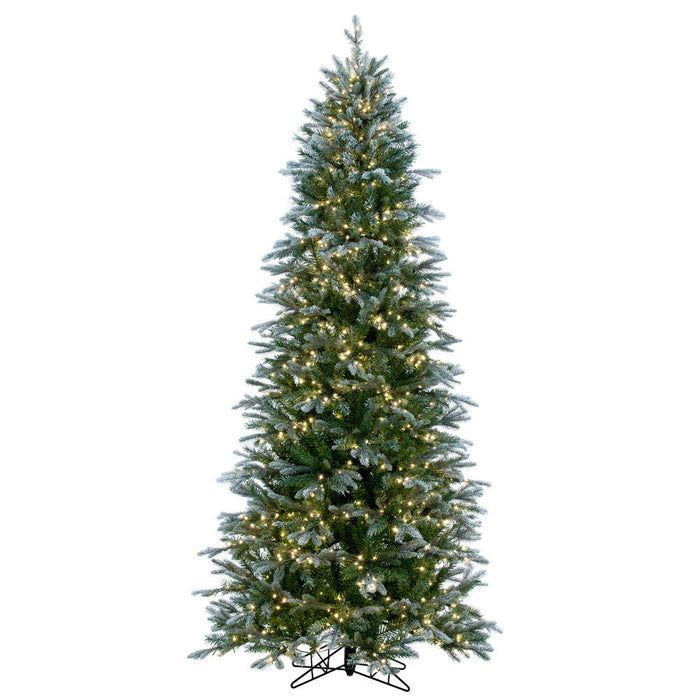 5'6"Hx36"W PE Frosted Slim Douglas Fir Artificial Christmas Tree, Micro LED Pre-Lit -Green - K224558LED