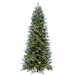 9'Hx50"W PE Frosted Slim Douglas Fir Artificial Christmas Tree, Micro LED Pre-Lit -Green - K224583LED