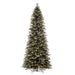 10'Hx54"W PE Frosted Slim Douglas Fir Artificial Christmas Tree, LED Pre-Lit -Green - K224586LED