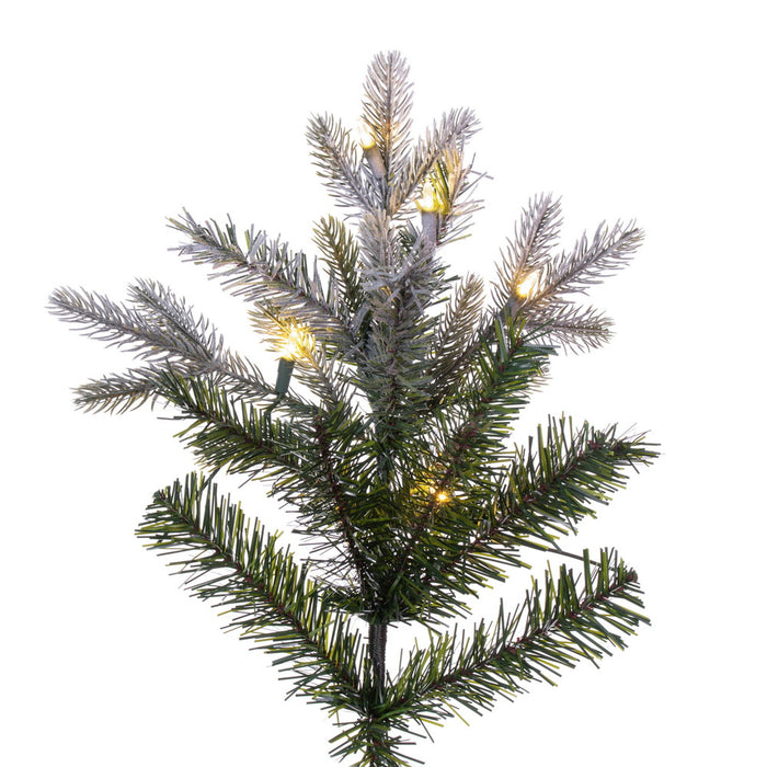 10'Hx54"W PE Frosted Slim Douglas Fir Artificial Christmas Tree, LED Pre-Lit -Green - K224586LED