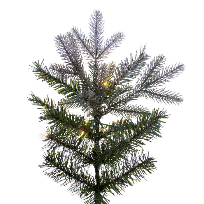 7'6"Hx44"W PE Frosted Slim Douglas Fir Artificial Christmas Tree, LED Pre-Lit -Green - K224576LED