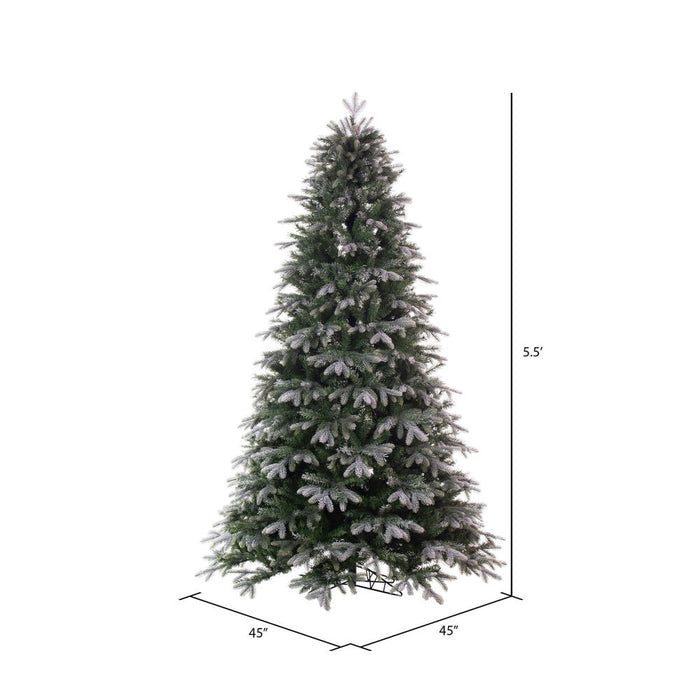 5'6"Hx45"W PE Frosted Douglas Fir Artificial Christmas Tree, Unlit -Green - K224655