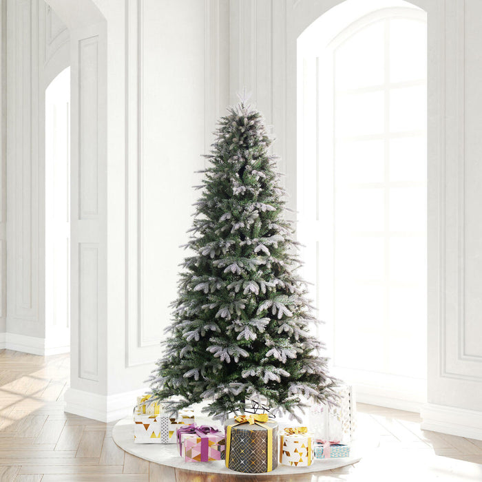 7'6"Hx56"W PE Frosted Douglas Fir Artificial Christmas Tree, Unlit -Green - K224675