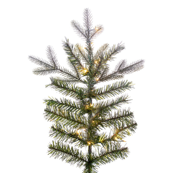 9'Hx66"W PE Frosted Douglas Fir Artificial Christmas Tree, Micro LED Pre-Lit -Green - K224683LED