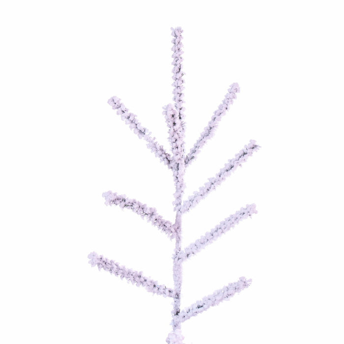 12'Hx72"W Flocked Slim Pistol Pine Artificial Christmas Tree, Unlit -White - K226090