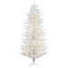 7'6"Hx46"W Flocked Slim Pistol Pine Artificial Christmas Tree, Micro LED Pre-Lit -White - K226076LED