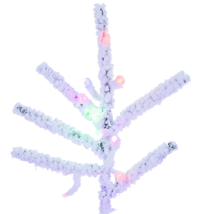 6'6"Hx42"W Flocked Slim Pistol Pine Artificial Christmas Tree, Micro LED Pre-Lit (Multi-Mode) -White - K226068LEDCC