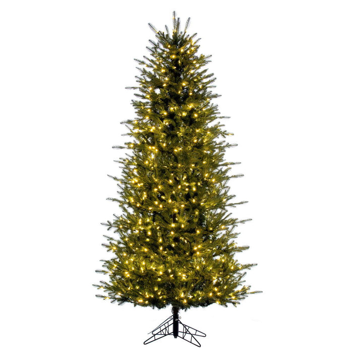 6'6"Hx42"W PE Slim Georgian Fraser Fir Artificial Christmas Tree, LED Pre-Lit -Green - K230466LED
