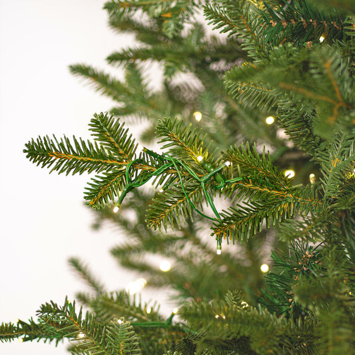 9'Hx53"W PE Slim Georgian Fraser Fir Artificial Christmas Tree, LED Pre-Lit -Green - K230481LED