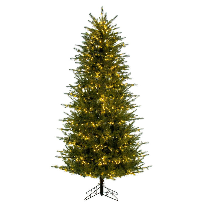 5'6"Hx38"W PE Slim Georgian Fraser Fir Artificial Christmas Tree, Micro LED Pre-Lit -Green - K230556LED