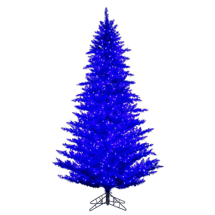 2'Hx20"W Fir Artificial Christmas Tree, LED Pre-Lit -Blue - K234421LED