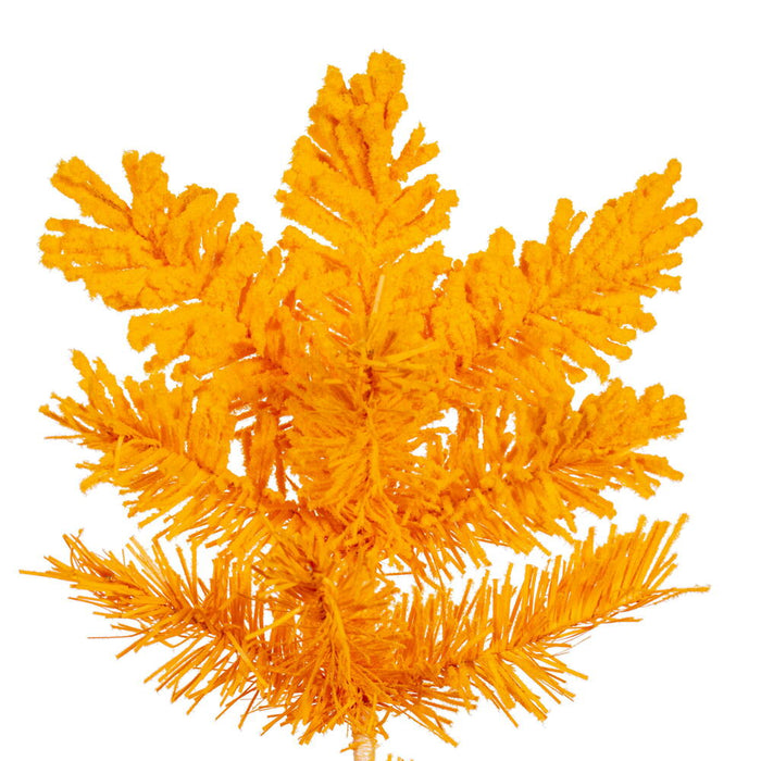 4'6"Hx19"W Flocked Pencil Fir Artificial Christmas Tree, Unlit -Yellow - K237045