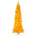 9'Hx43"W Flocked Pencil Fir Artificial Christmas Tree, LED Pre-Lit (Yellow) -Yellow - K237081LED