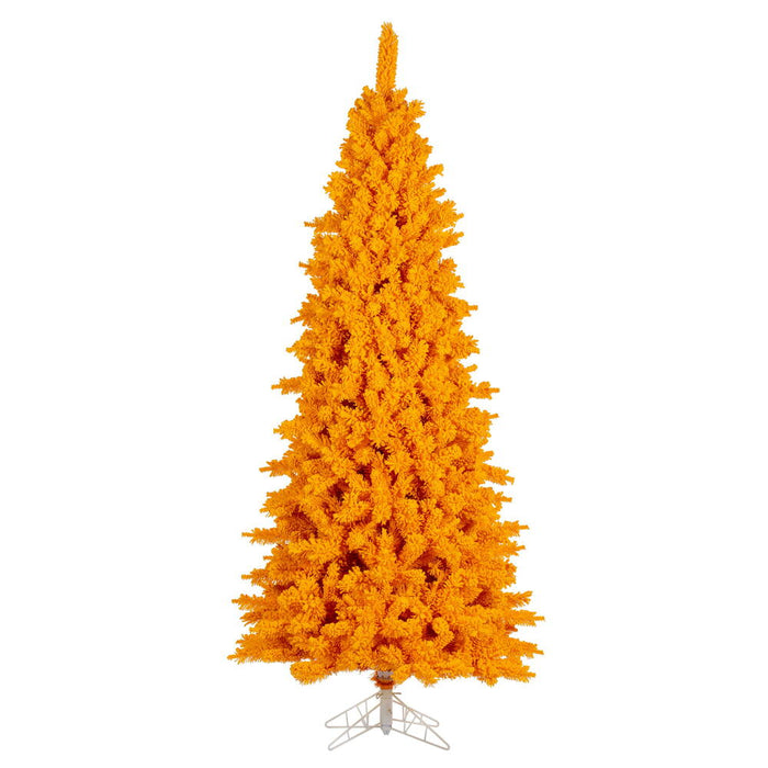 2'Hx20"W Flocked Slim Fir Artificial Christmas Tree, Unlit -Yellow - K237120