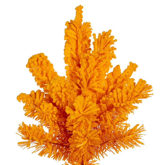 9'Hx46"W Flocked Slim Fir Artificial Christmas Tree, Unlit -Yellow - K237180