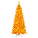 2'Hx20"W Flocked Slim Fir Artificial Christmas Tree, LED Pre-Lit (Yellow) -Yellow - K237121LED