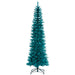 6'6"Hx28"W Tinsel Pencil Artificial Christmas Tree, Unlit -Aqua - K240865