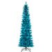 8'6"Hx38"W Tinsel Pencil Artificial Christmas Tree, LED Pre-Lit (Aqua) -Aqua - K240881LED