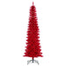 6'6"Hx28"W Pencil Artificial Christmas Tree, Unlit -Red - K241265