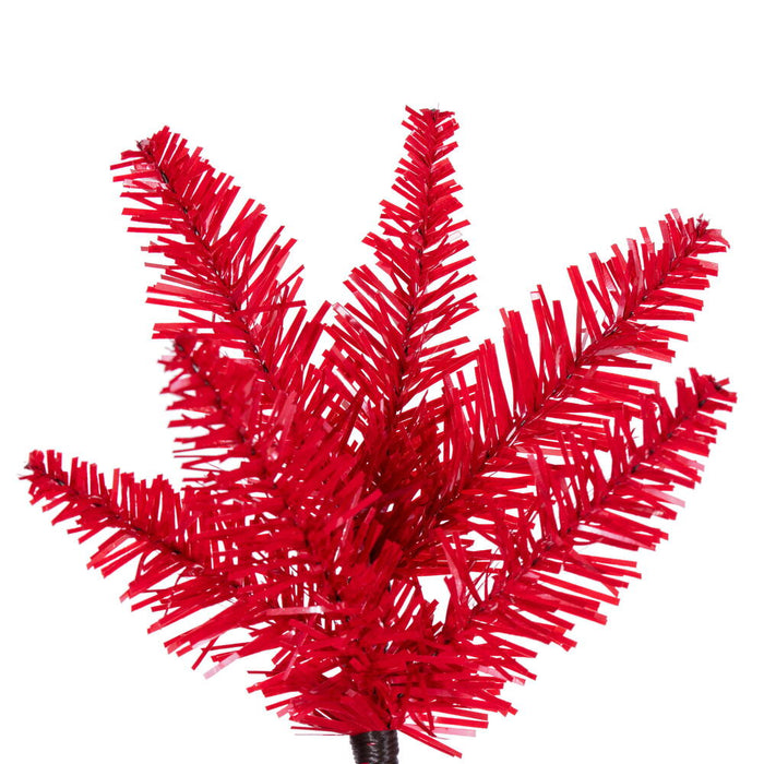 6'6"Hx28"W Pencil Artificial Christmas Tree, Unlit -Red - K241265