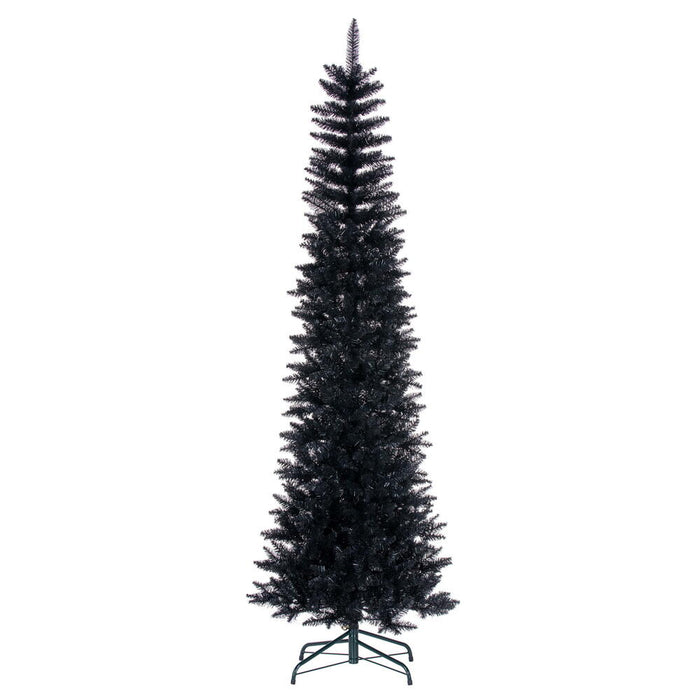 6'6"Hx28"W Pencil Artificial Christmas Tree, Unlit -Black - K241865