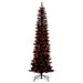 6'6"Hx28"W Pencil Artificial Christmas Tree, LED Pre-Lit (Orange) -Black - K241866LED