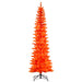 6'6"Hx28"W Pencil Artificial Christmas Tree, LED Pre-Lit (Orange) -Orange - K242166LED