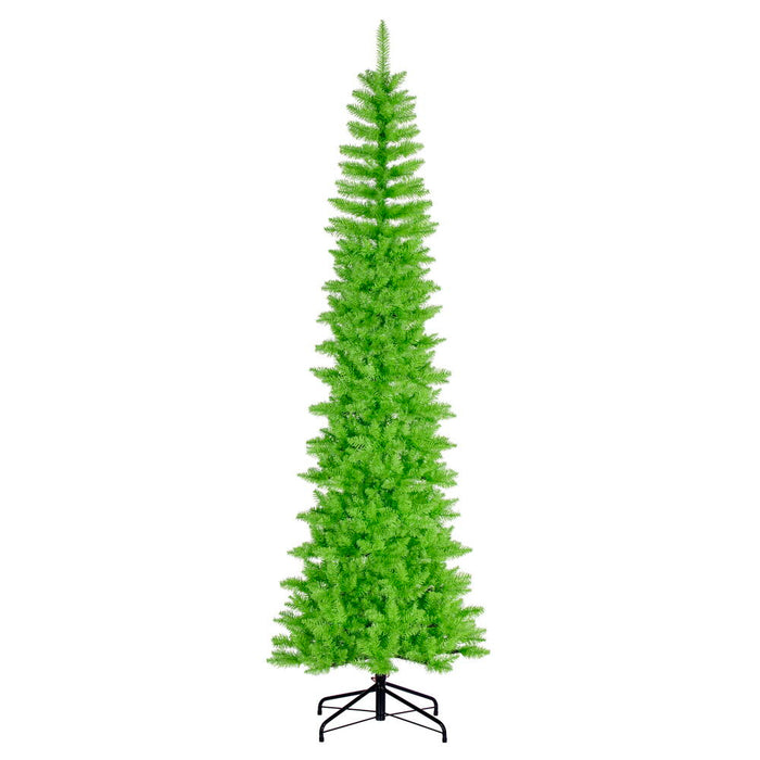 8'6"Hx38"W Pencil Artificial Christmas Tree, Unlit -Lime - K242880