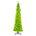 6'6"Hx28"W Pencil Artificial Christmas Tree, LED Pre-Lit (Lime) -Lime - K242866LED