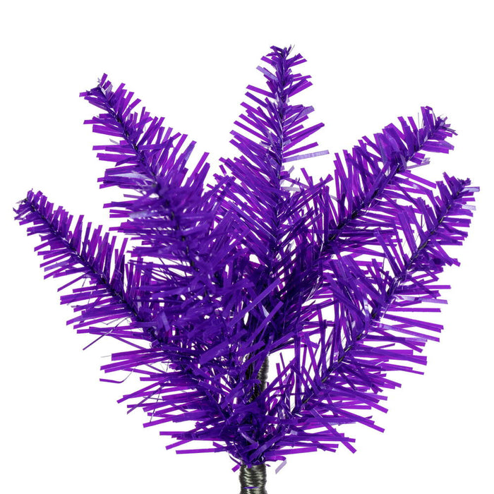 7'6"Hx32"W Pencil Artificial Christmas Tree, Unlit -Purple - K242975