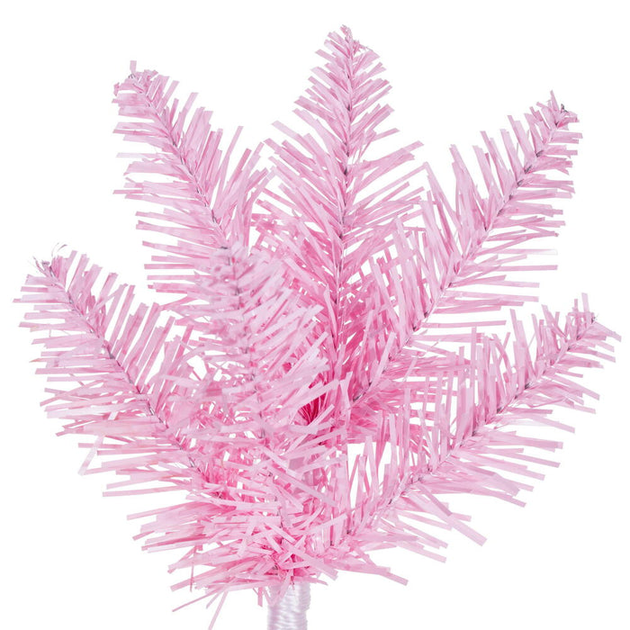 7'6"Hx32"W Pencil Artificial Christmas Tree, Unlit -Pink - K243575