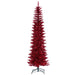 9'6"Hx42"W Tinsel Pencil Artificial Christmas Tree, Unlit -Red - K244485