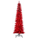 7'6"Hx32"W Tinsel Pencil Artificial Christmas Tree, LED Pre-Lit (Red) -Red - K244476LED